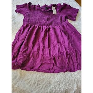 Torrid Dark Purple Smocked Gauze Top Size 1X (14-16) NWT